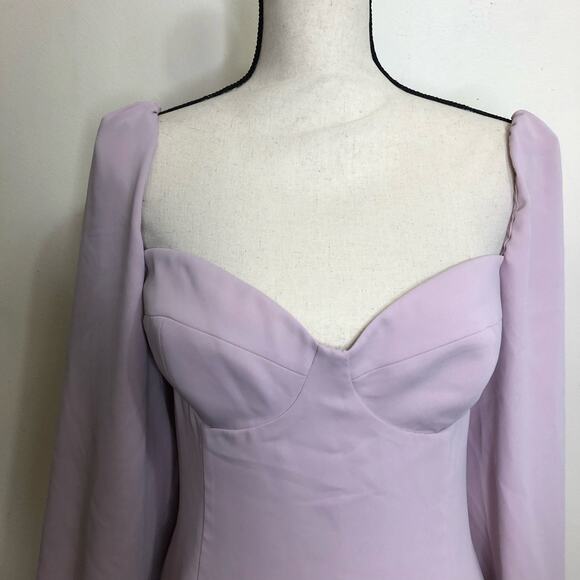 Wilfred Aritzia Dress Light Purple Lavender Mini Long Sleeve Sweetheart Seam 12 - Picture 4 of 11